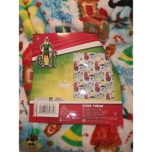 New 2024 Buddy The Elf Santa’s Helper Throw Blanket Cloud Watercolor Christmas